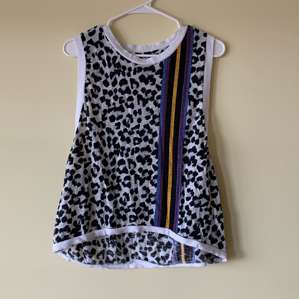 Free people, movement size large tank top, leopard print